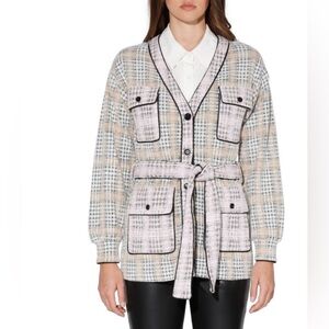 Walter Baker Tracy Plaid Texture Ponte Knit Cardigan